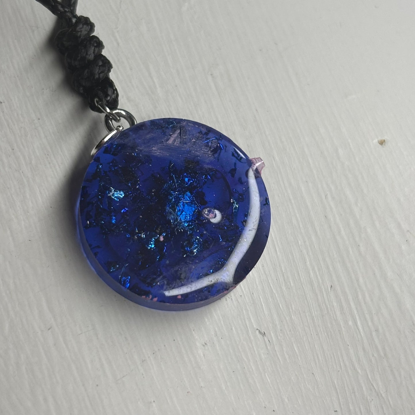 Blue & Pink King - Handmade Resin Chess Necklace