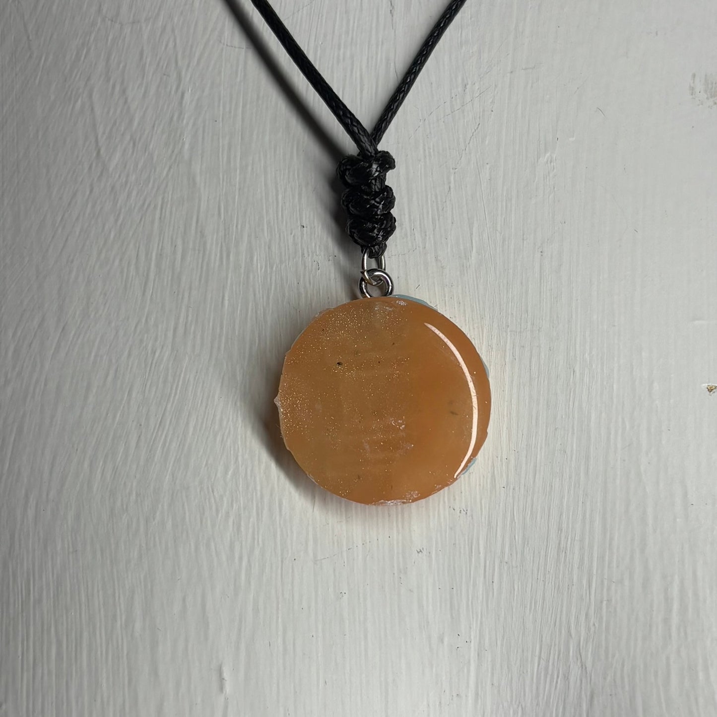 Peach Rook - Handmade Resin Chess Necklace - Flat Edition