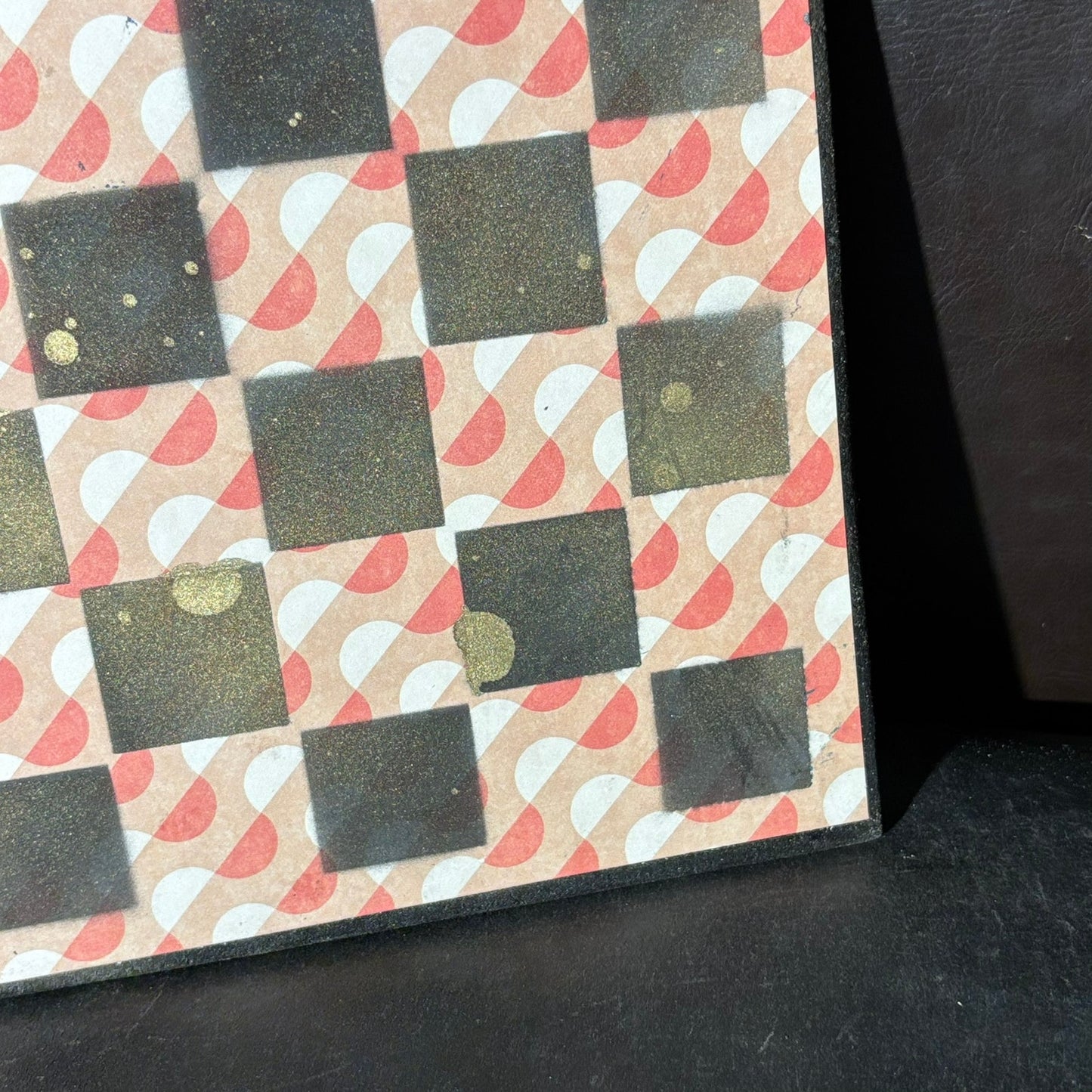 Orange Swirl - Scrapbook Chess Board