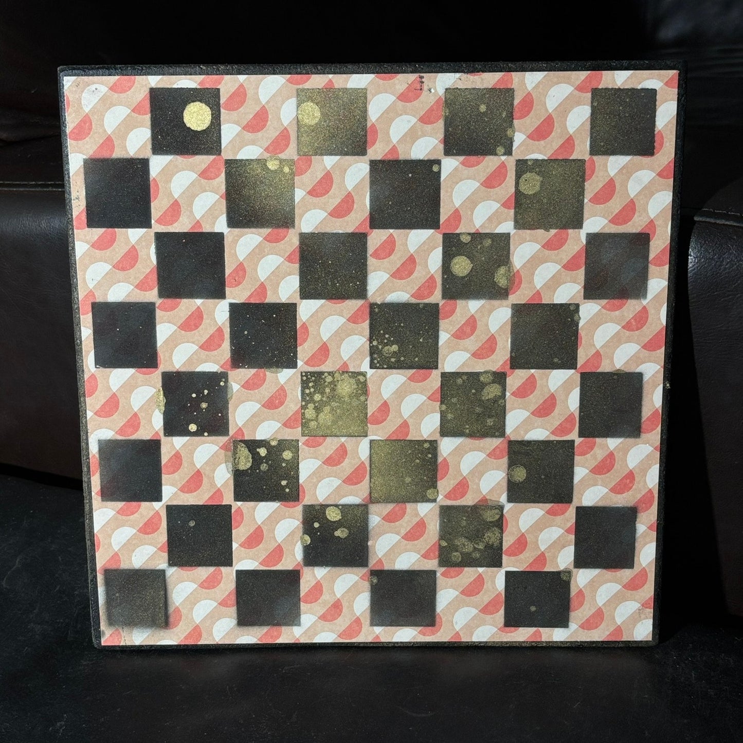 Peach Cream Pattern - Scrapbook Chess Board