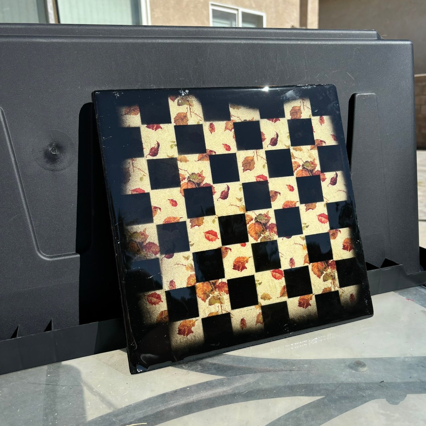 Autumn Leaves - Resin Coated Chess Board