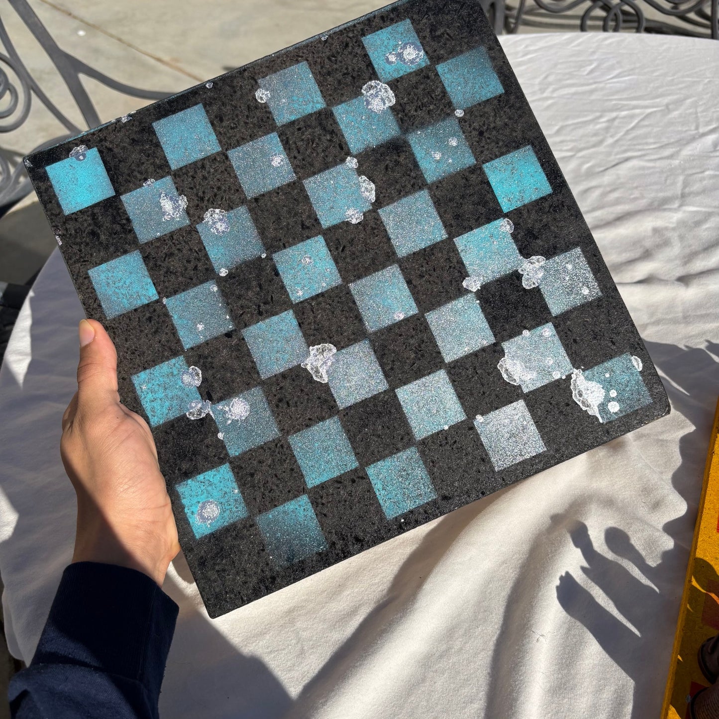Black & Blue Chrome Drip - Chinese Edition Chess Set