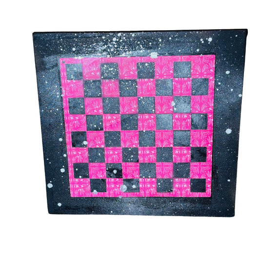 Hot Pink Flower - Large Scrapbook Chess Board