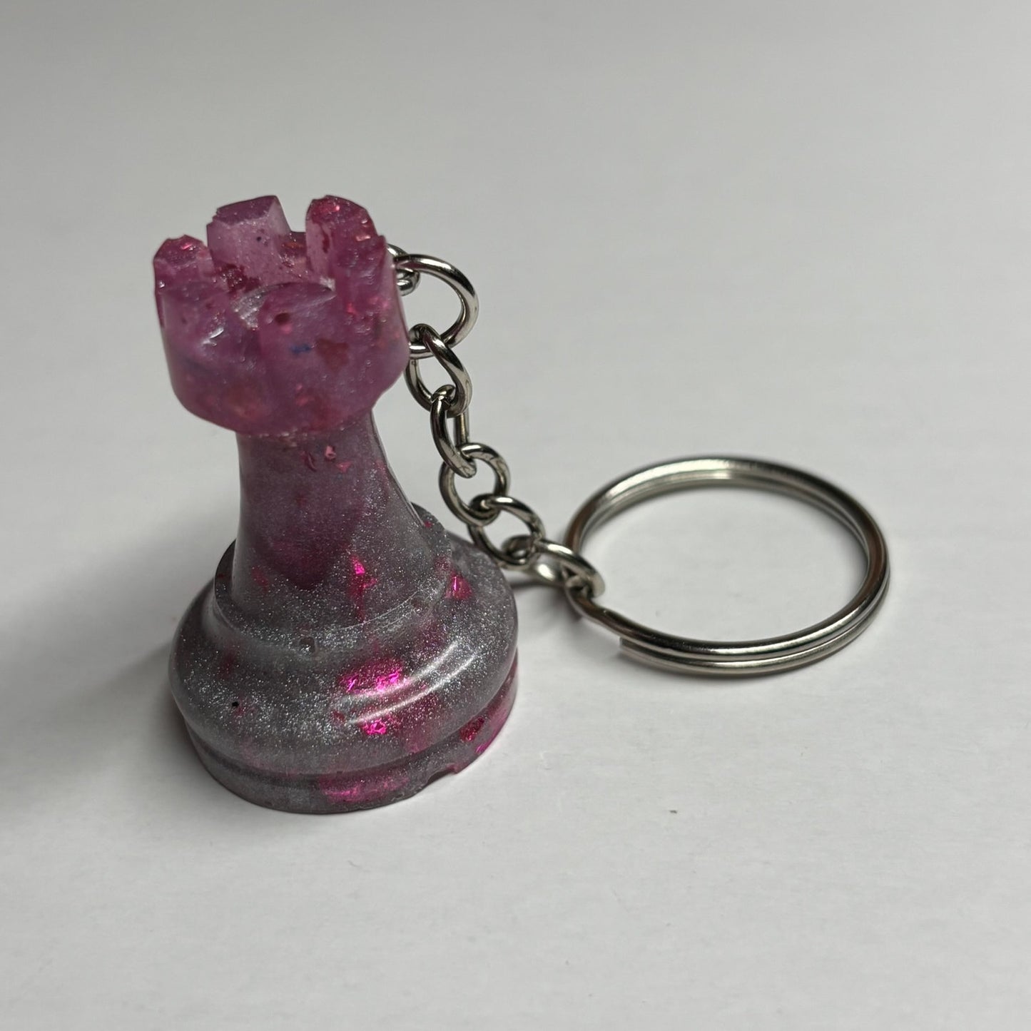 Royal Purple Rook - Handmade Resin Keychain