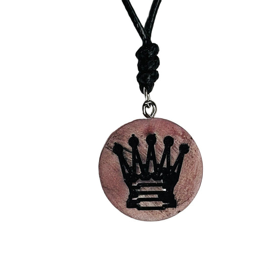 Bronze Queen - Handmade Resin Chess Necklace