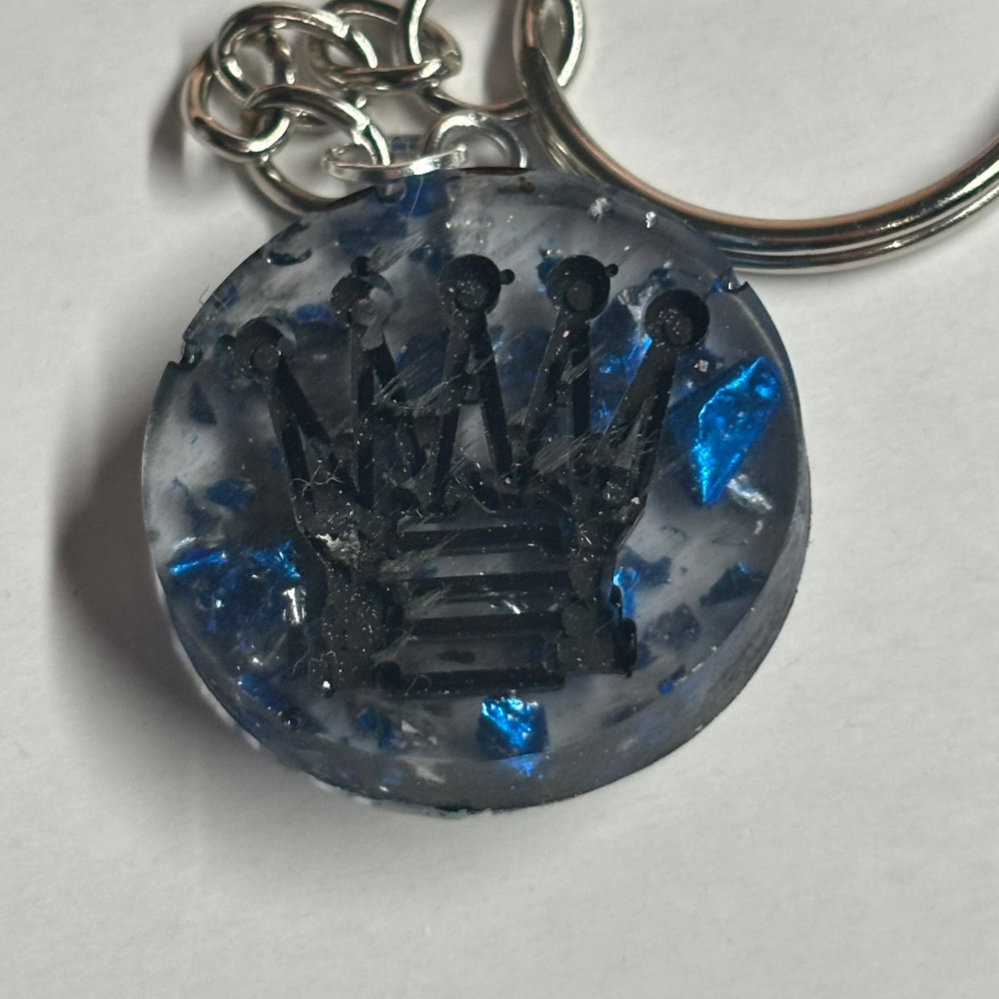 Blue Sparkle Queen - Handmade Resin Keychain