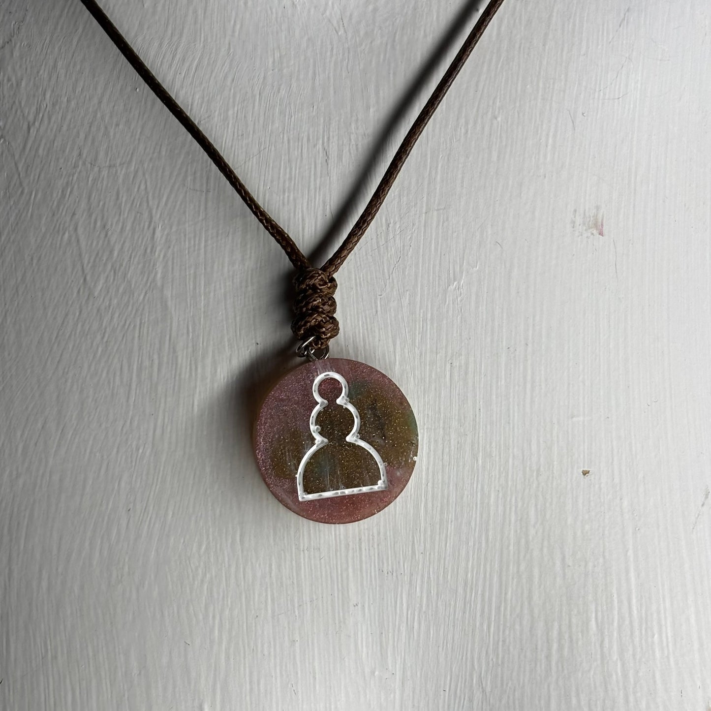 Pinks Touch Pawn - Handmade Resin Chess Necklace