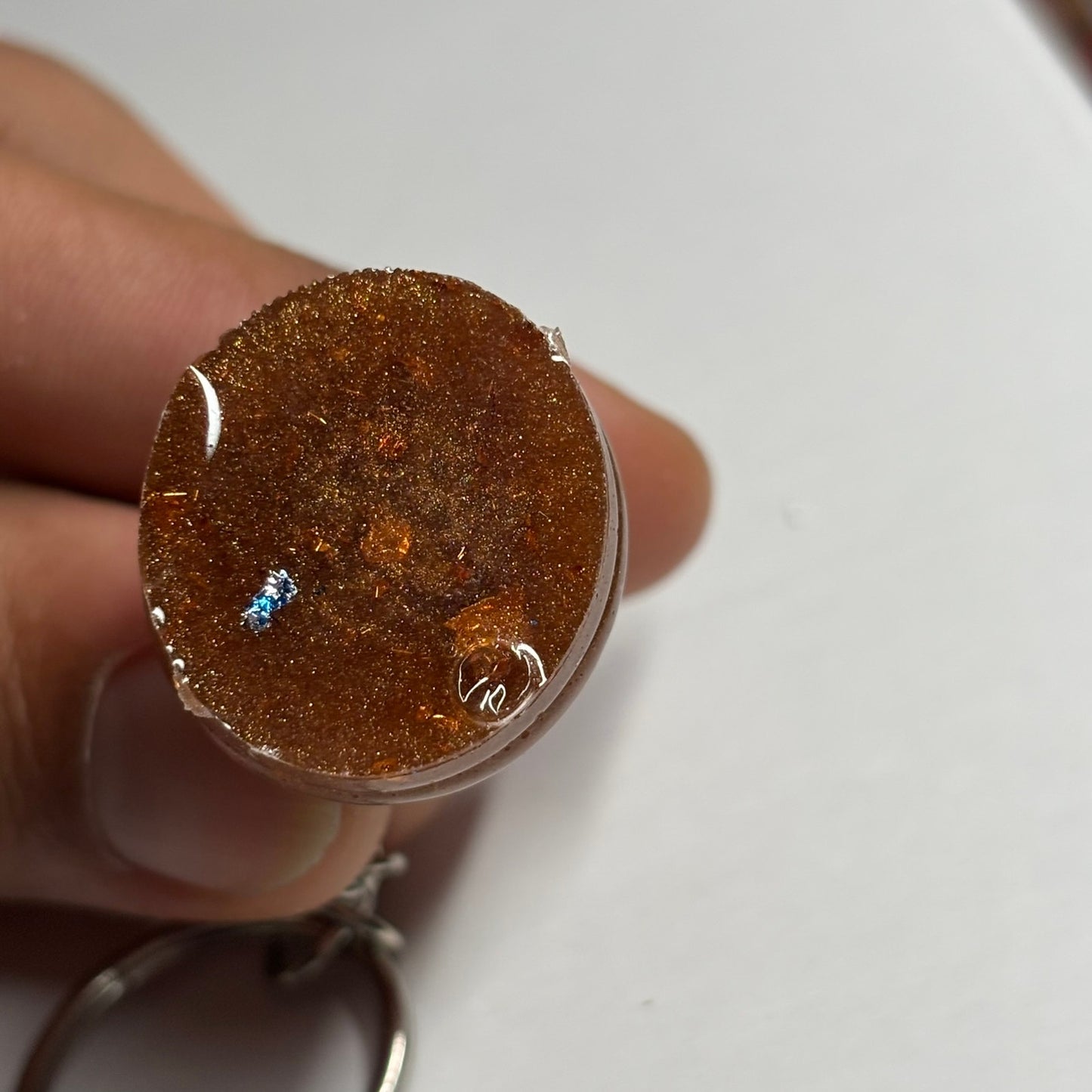 Orange Lava Rook - Handmade Resin Keychain
