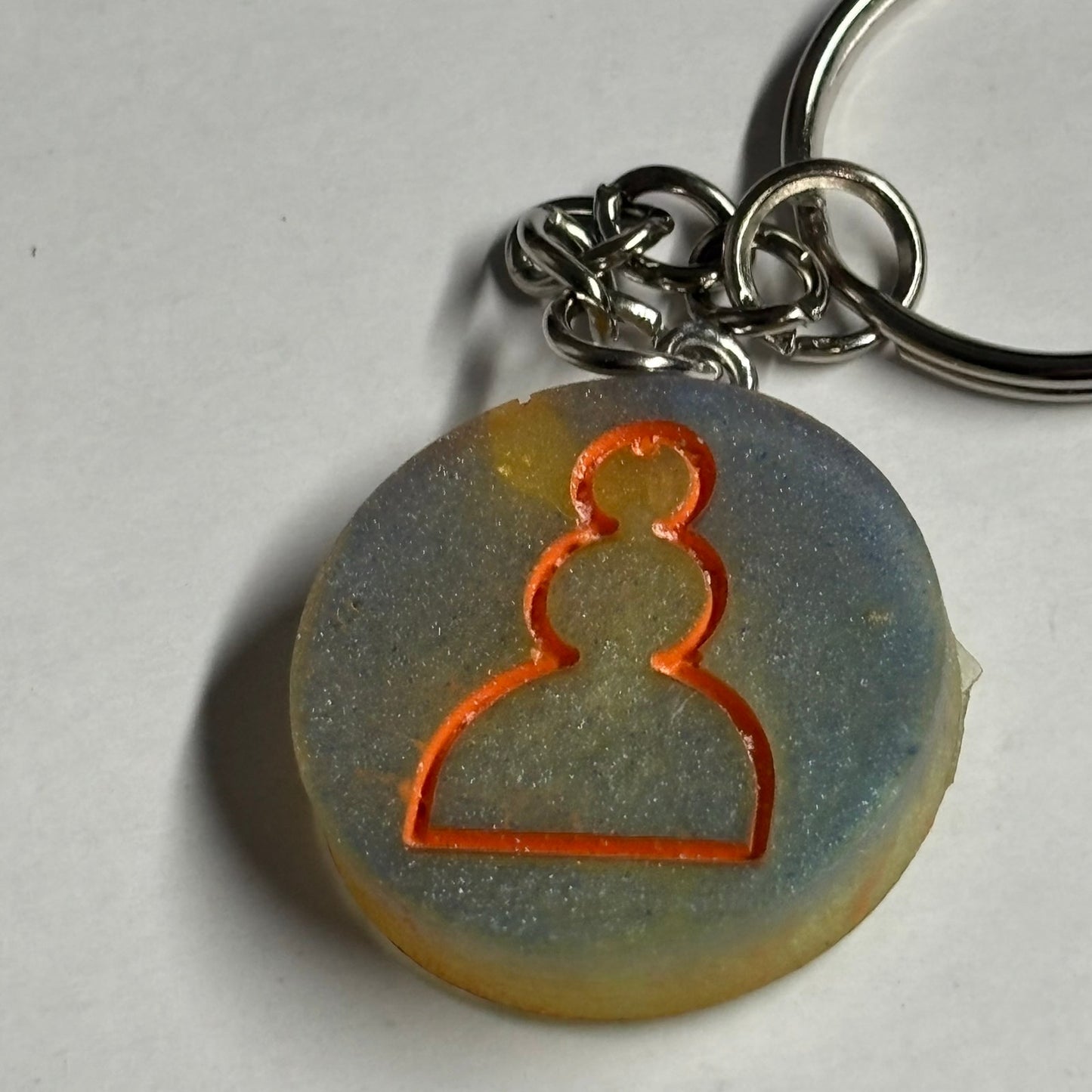 Bluish Orange Pawn - Handmade Resin Keychain