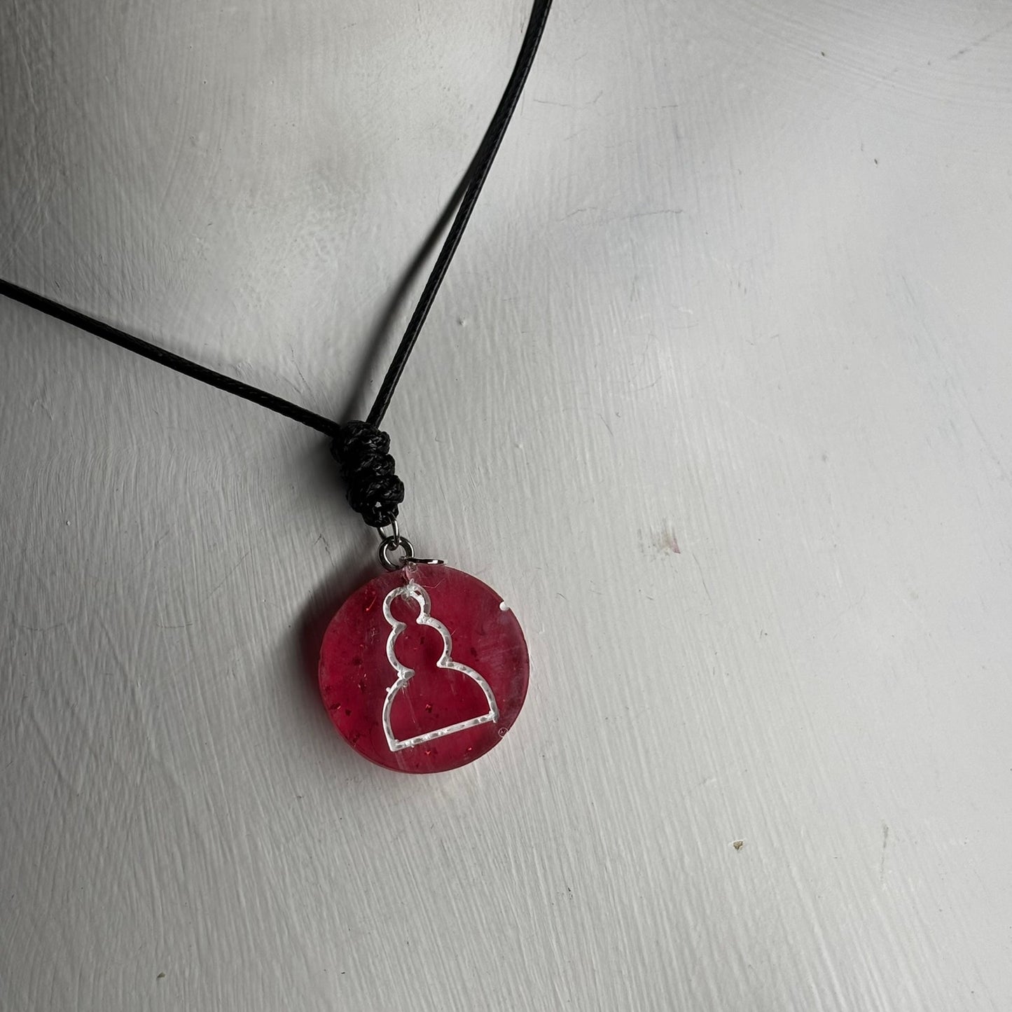 Red Pawn - Handmade Resin Chess Necklace
