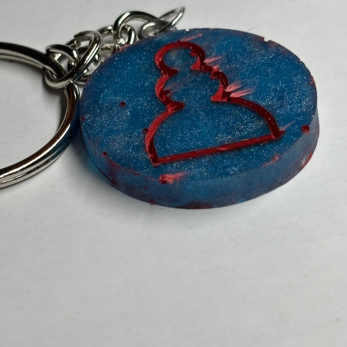Red Blue Pawn - Handmade Resin Keychain