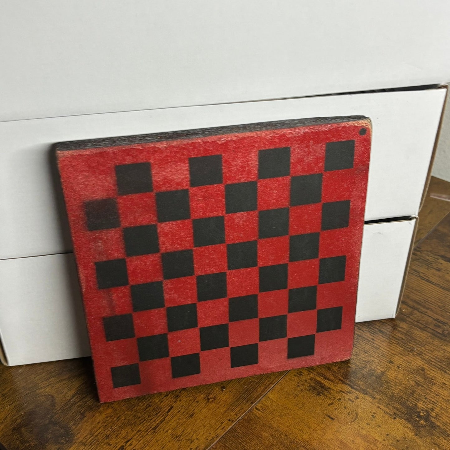 Red & Black - Painted Double Sided Chess Board