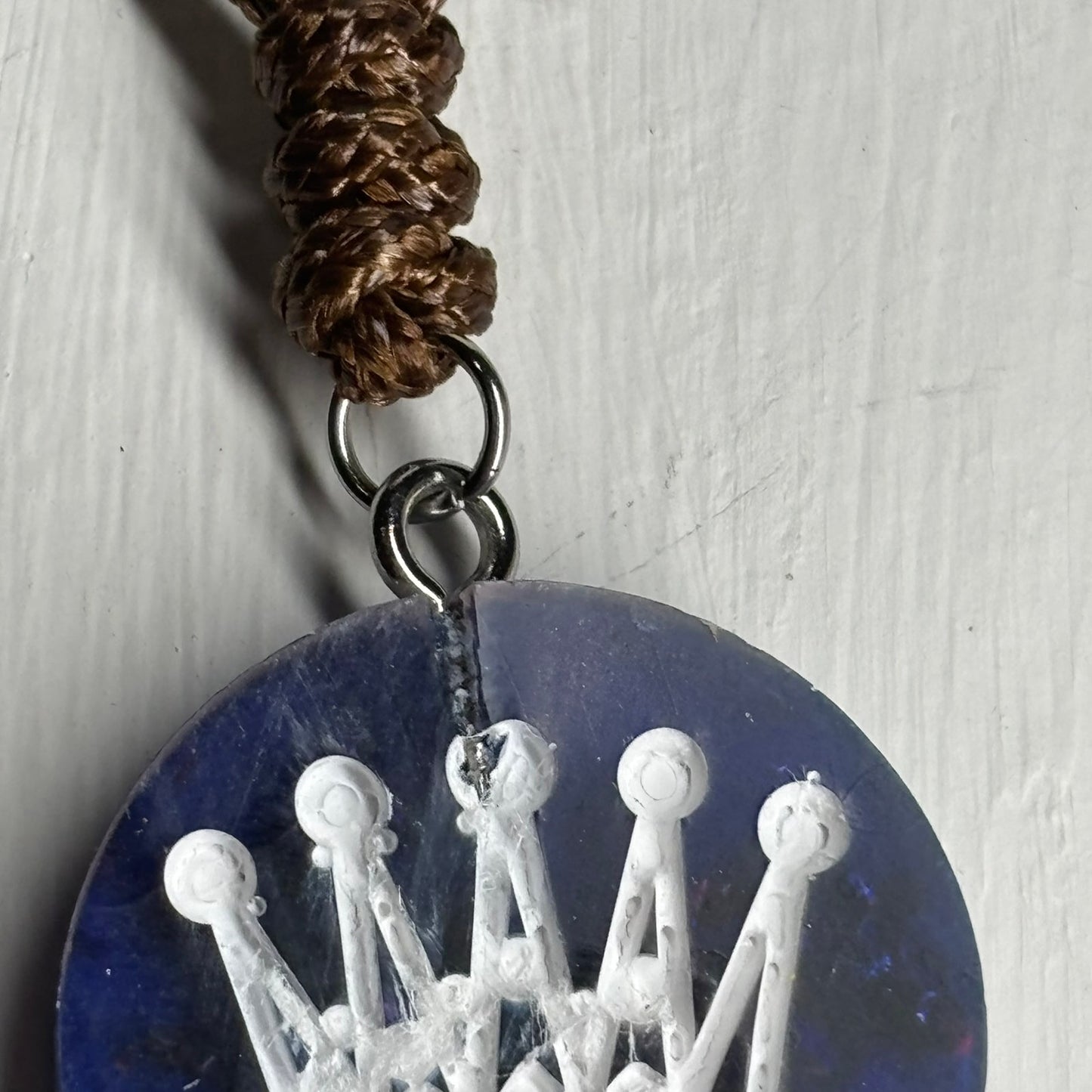 Navy Blue Queen - Handmade Resin Chess Necklace