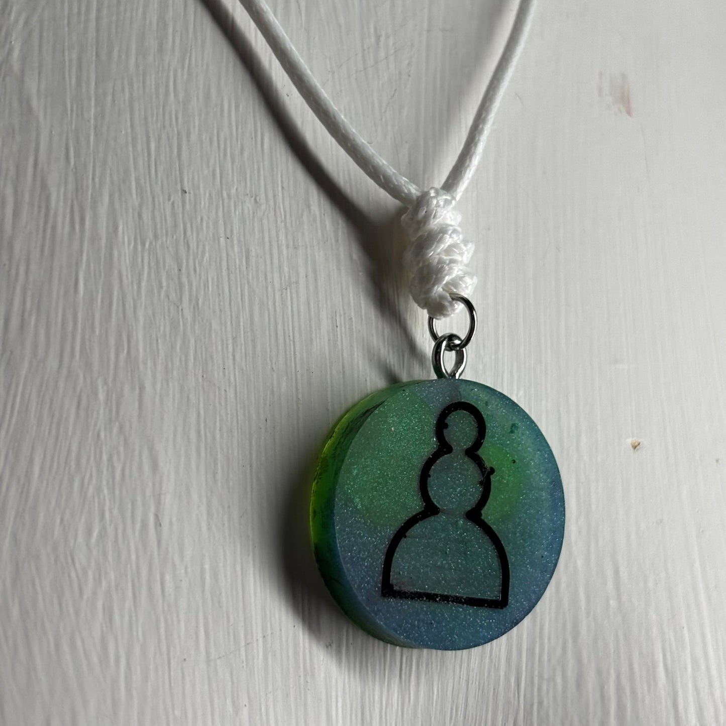 Dark Forest Pawn - Handmade Resin Chess Necklace