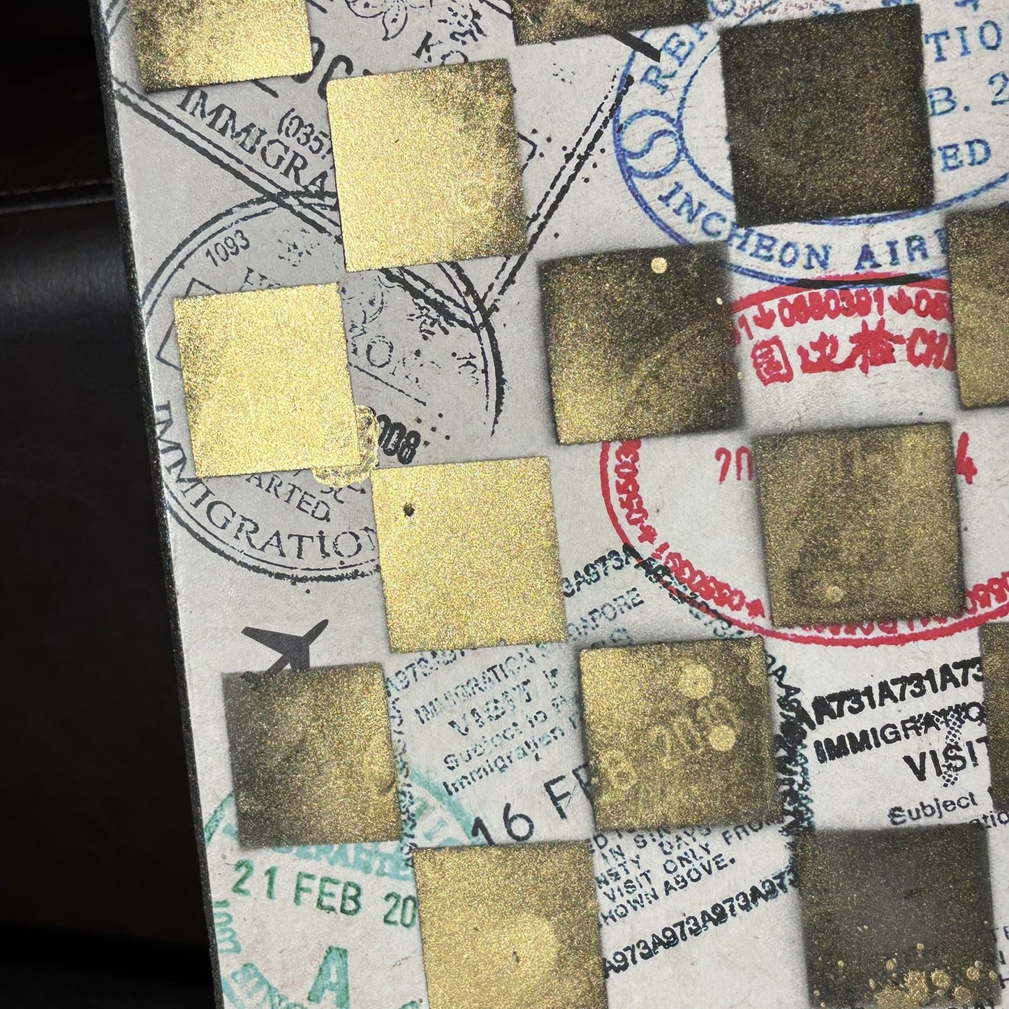 Postcard Pattern - Scrapbook Chess Board