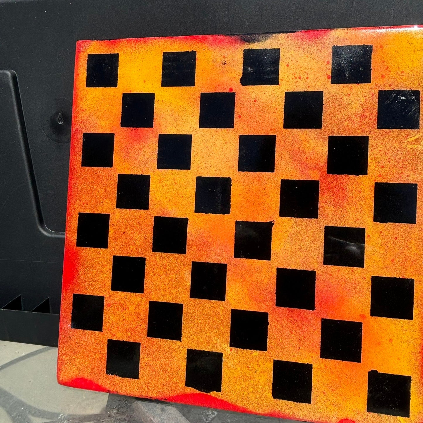 Orange Sunset - Resin Coated Chess Board