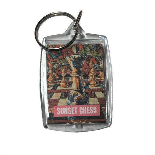 Royalty Chess - Sunset Chess Photo Keychain