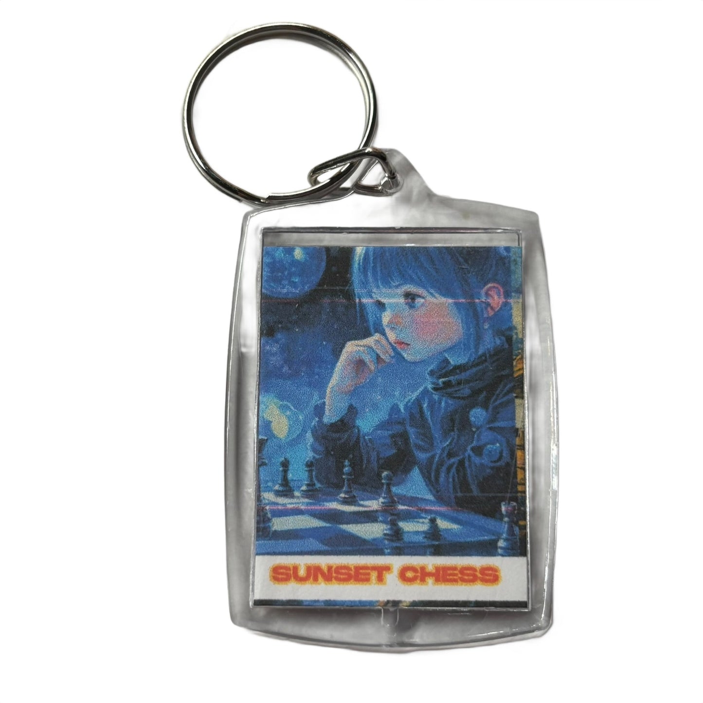 Anime Girl - Chess  Photo Keychain