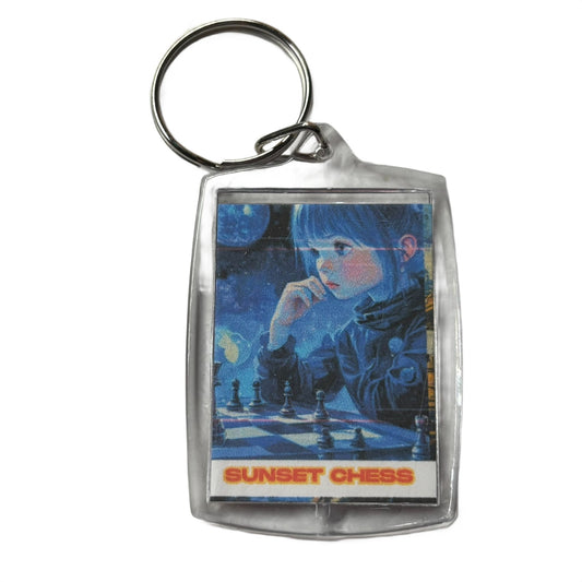 Anime Girl - Chess  Photo Keychain