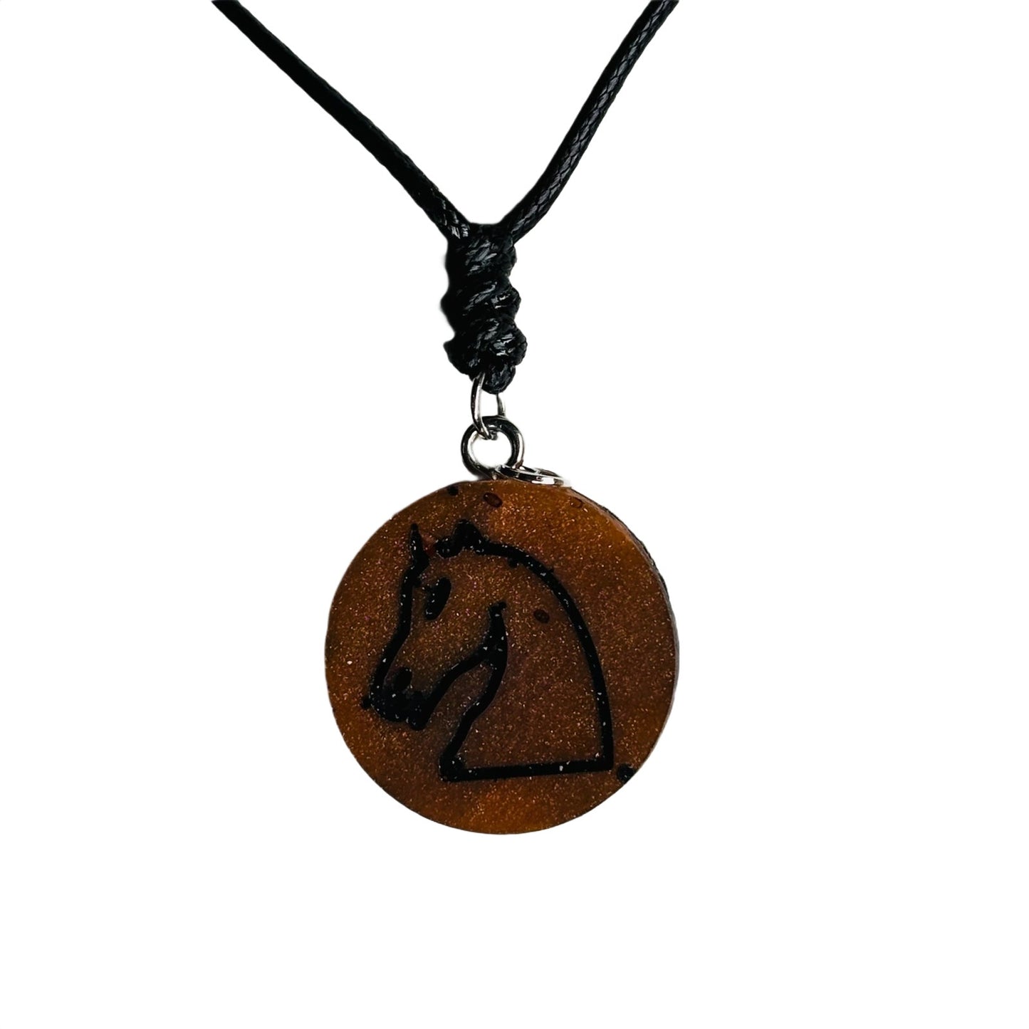 Coffee Knight - Handmade Resin Chess Necklace