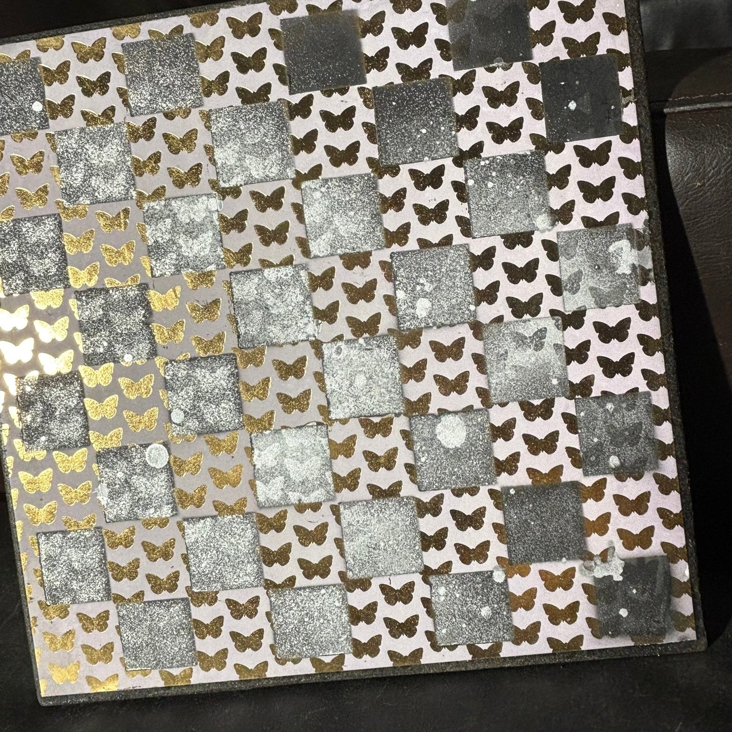 Golden Butterflies - Scrapbook Chess Board