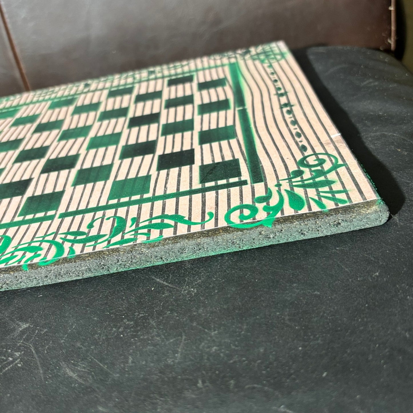 Lined Green - Scrapbook Chess Board
