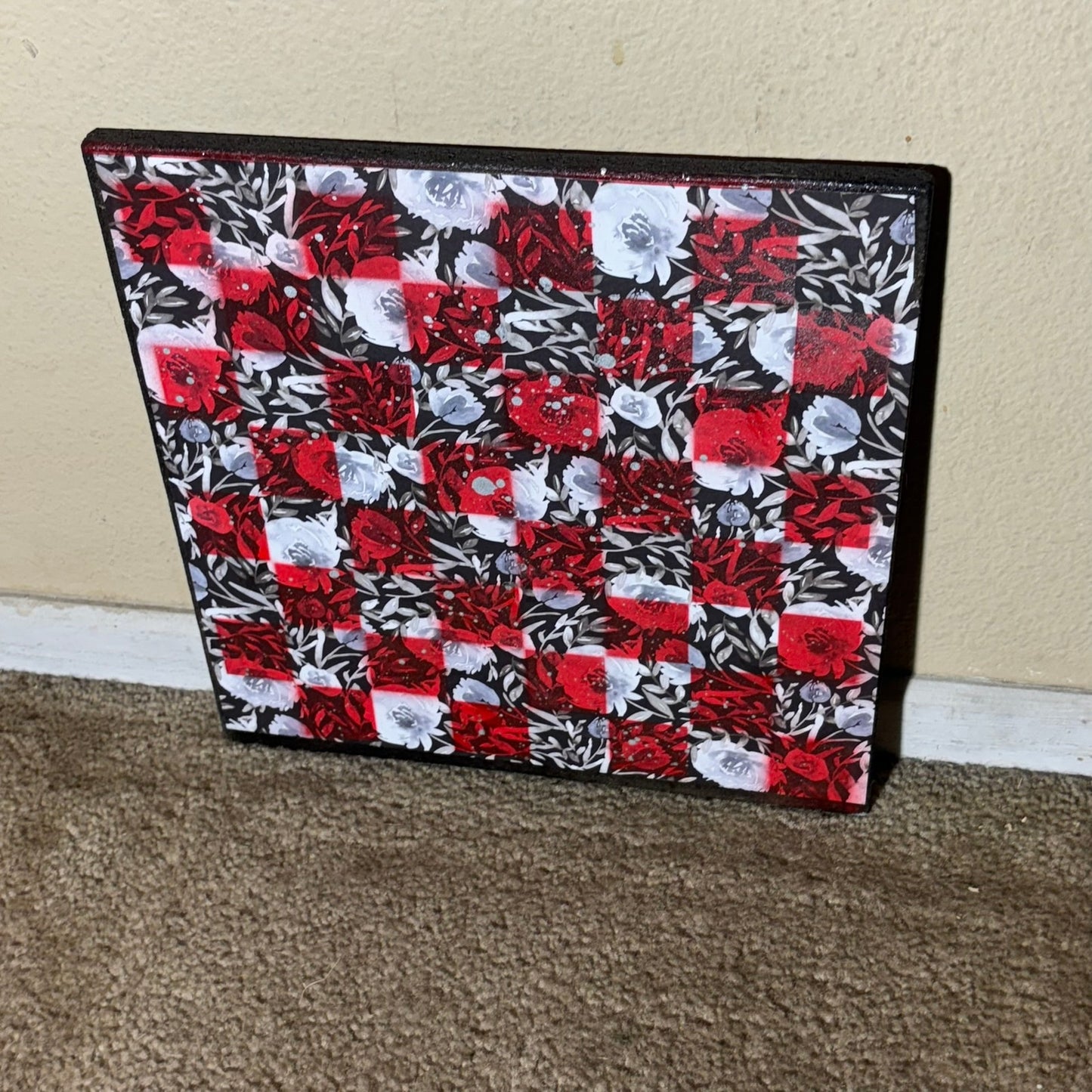 Bloodstained Flowers Design - Scrapbook Chess Board