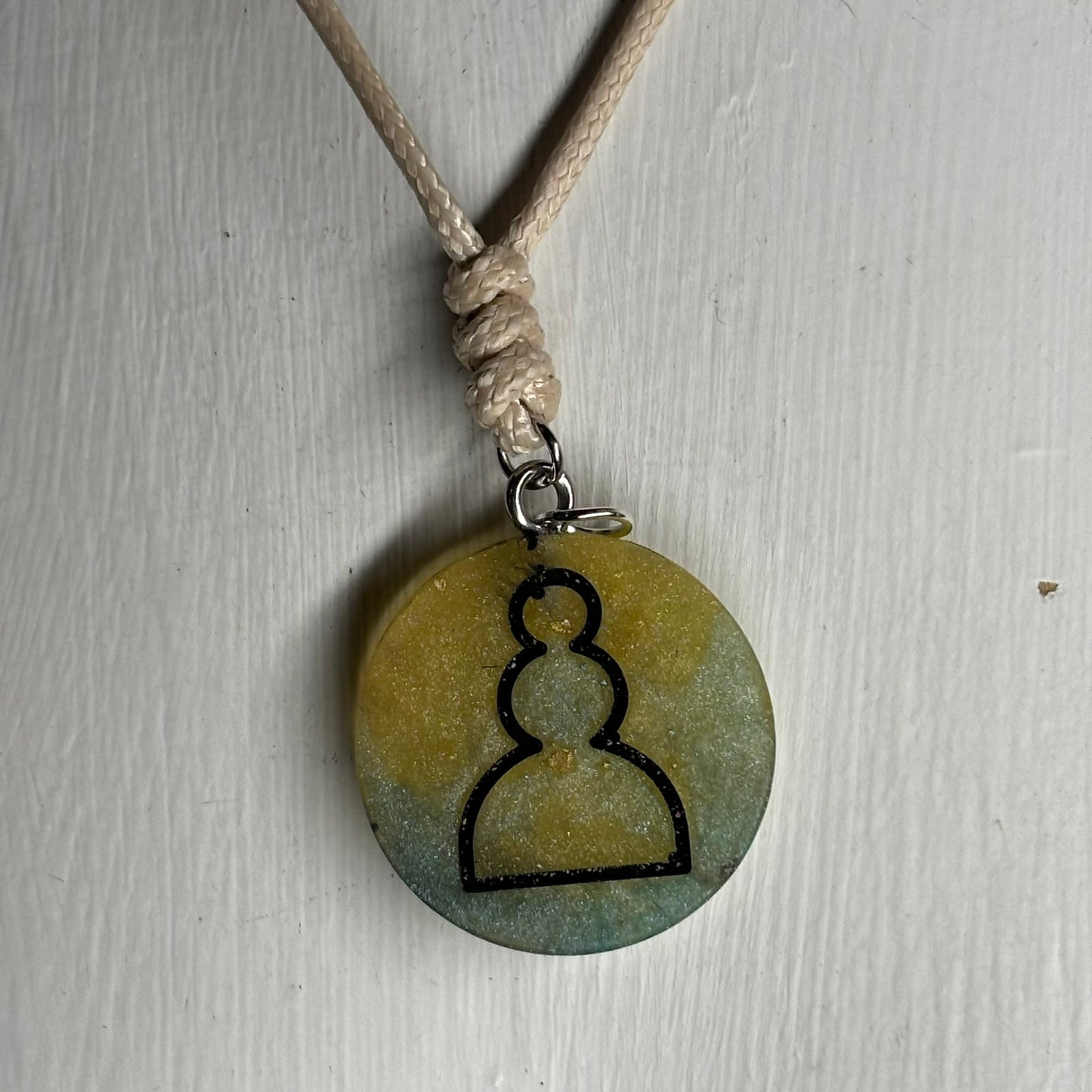 Grass Green Pawn - Handmade Resin Chess Necklace