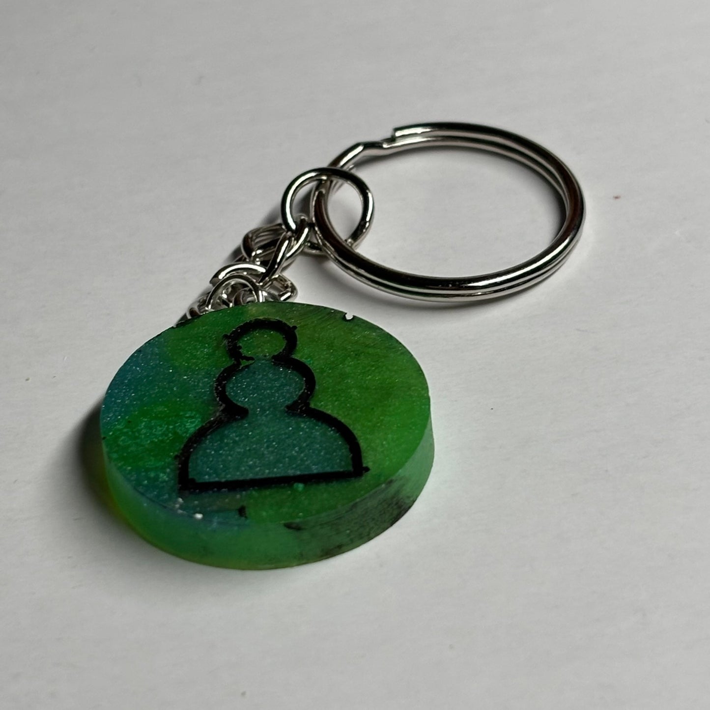 Dark Green Pawn - Handmade Resin Keychain