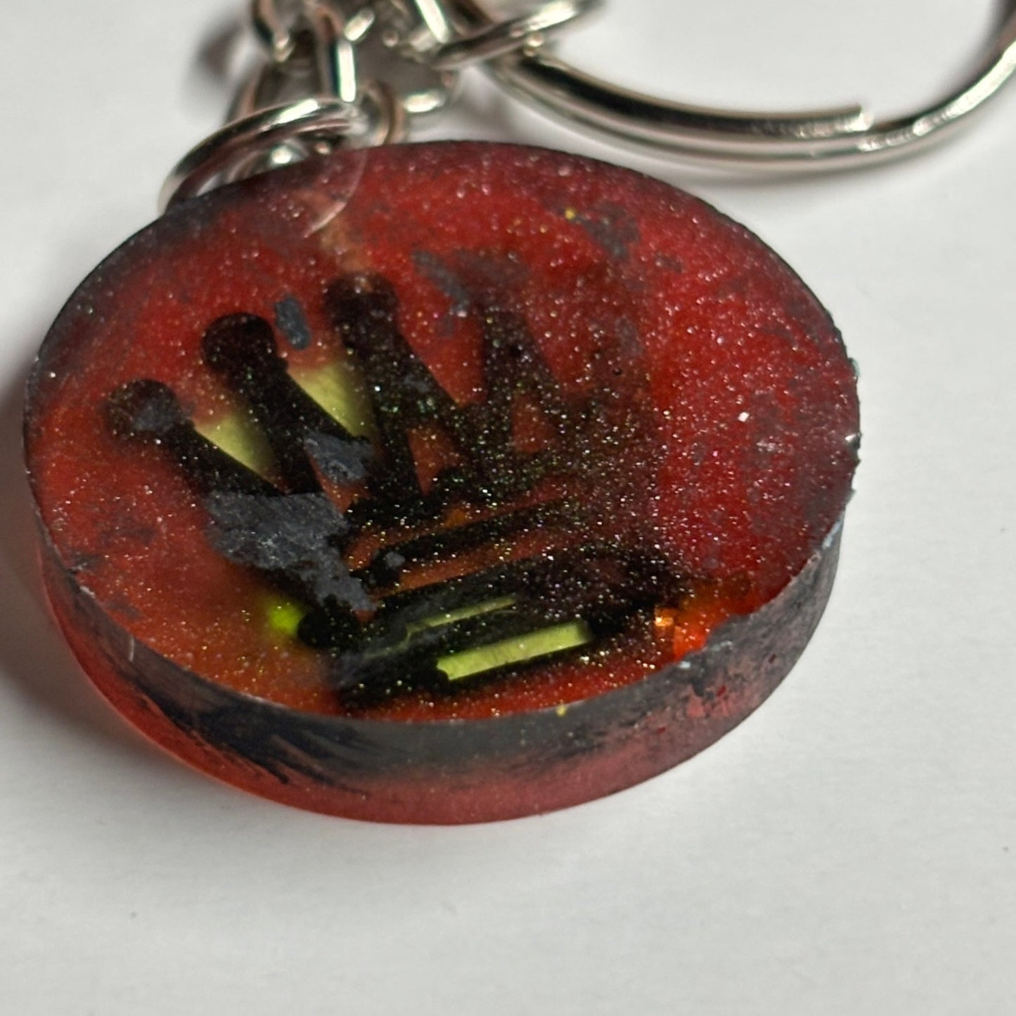 Stealth Red - Handmade Resin Keychain - Flat Edition