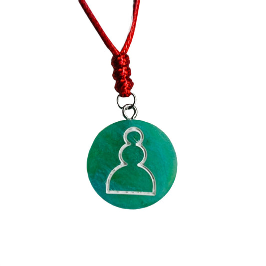 Mint Green Pawn - Handmade Resin Chess Necklace