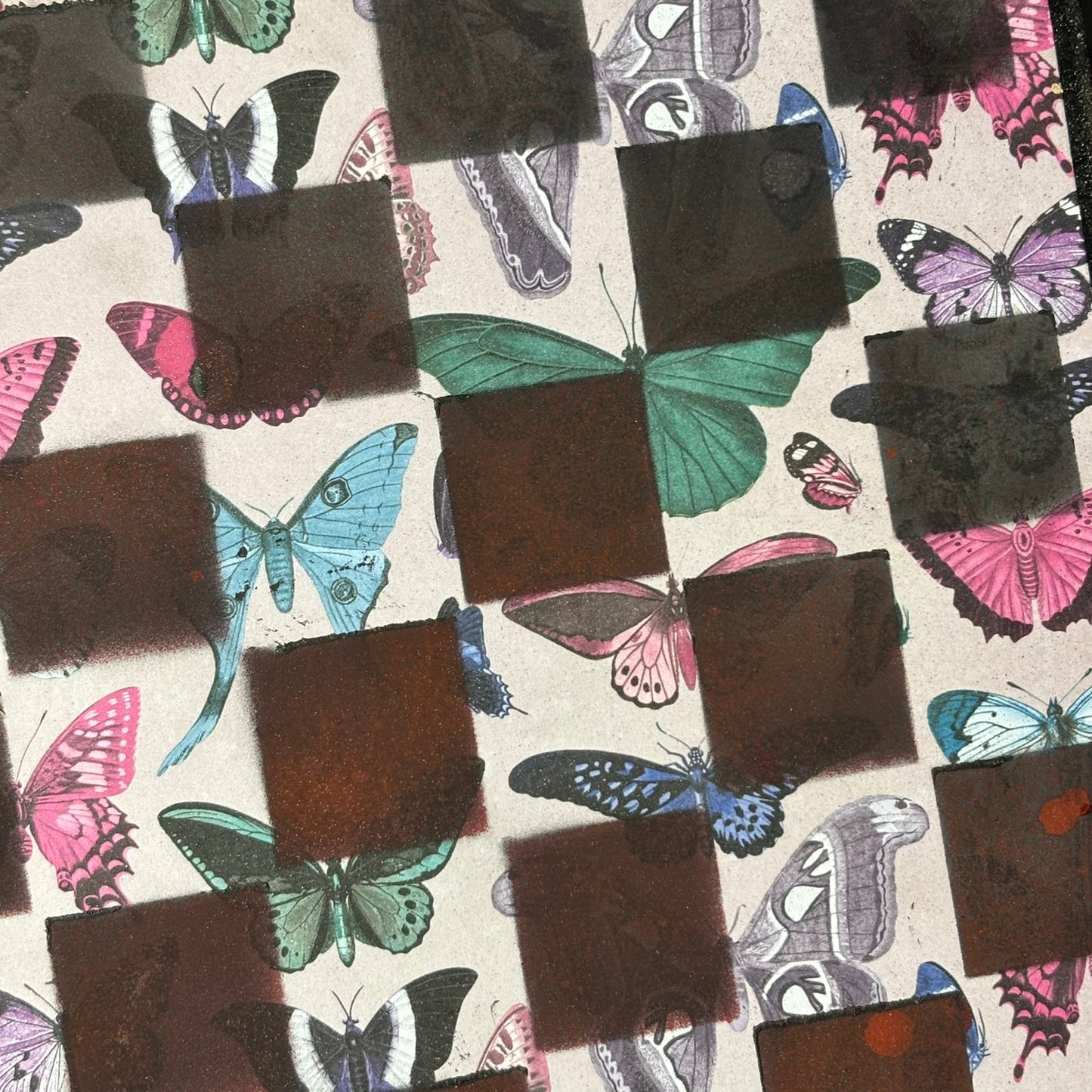 Colorful Butterflies - Scrapbook Chess Board