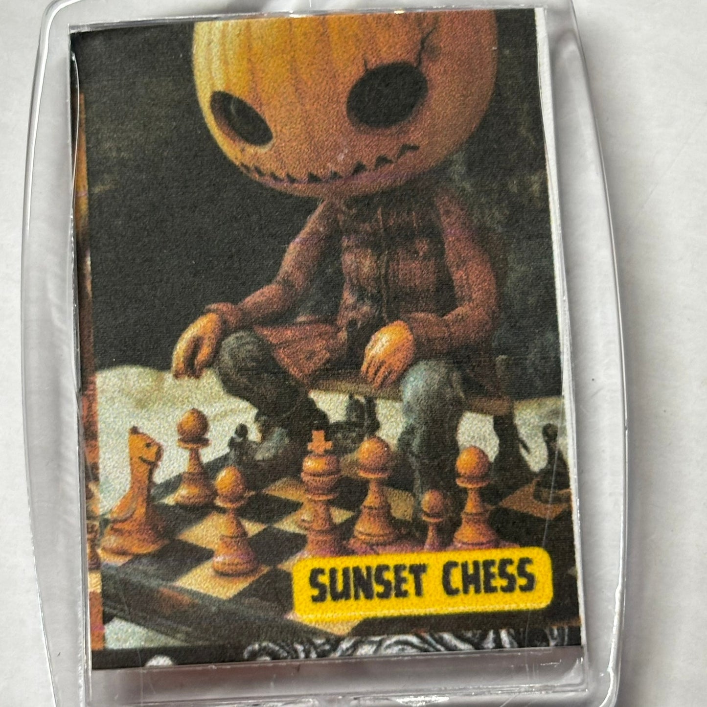 Pumpkin Head - Chess  Photo Keychain