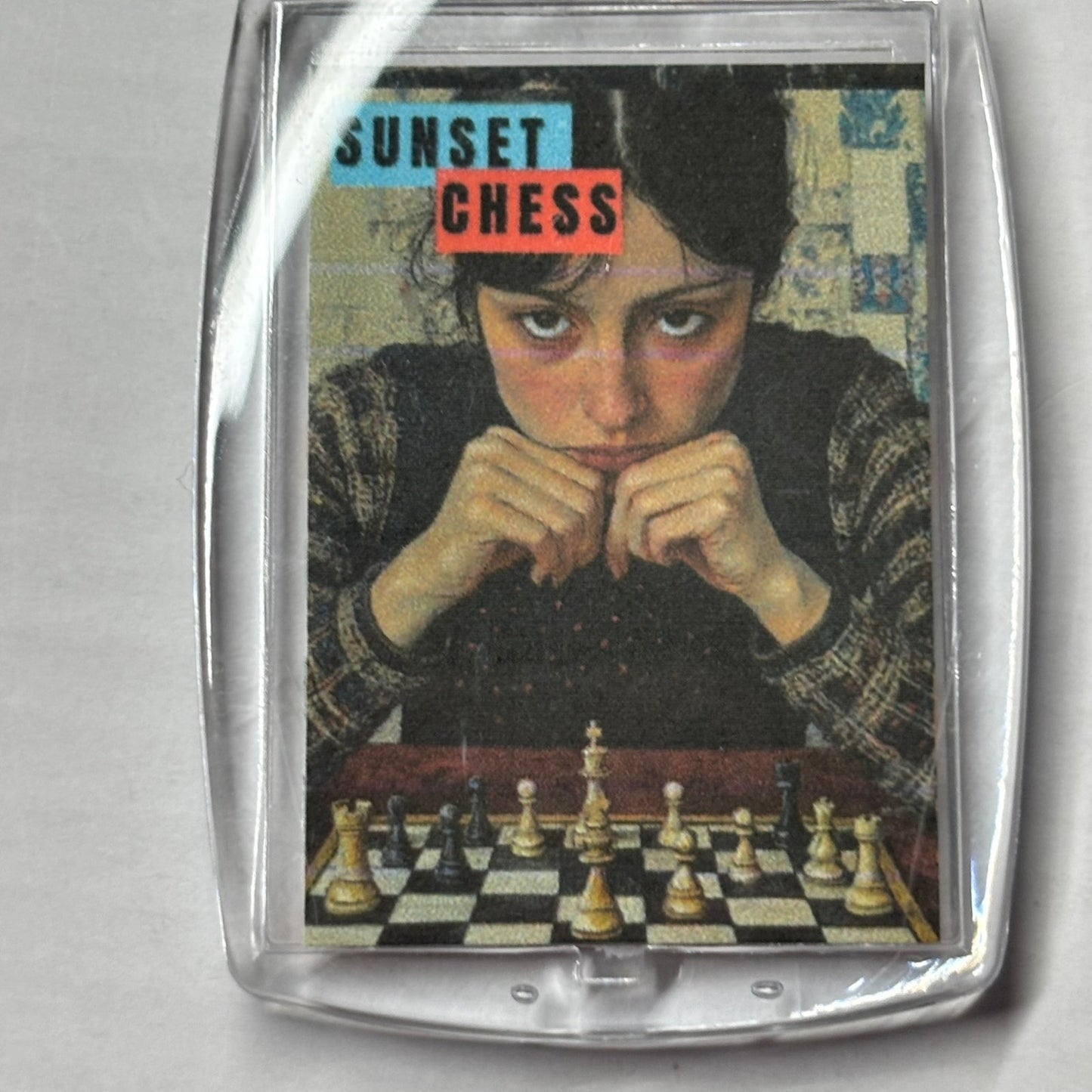 Smug Thinker- Chess  Photo Keychain