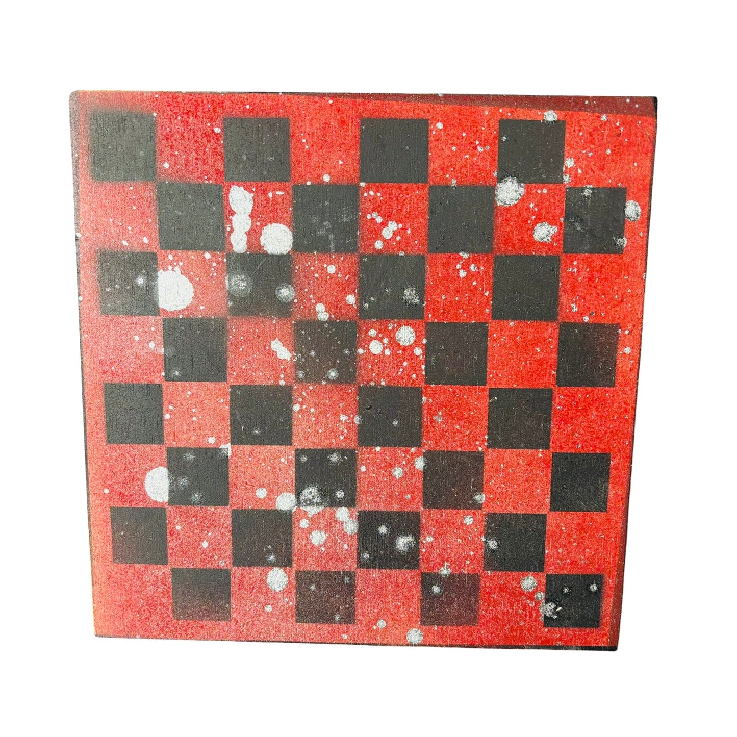 Red Splash - Painted Chess Board