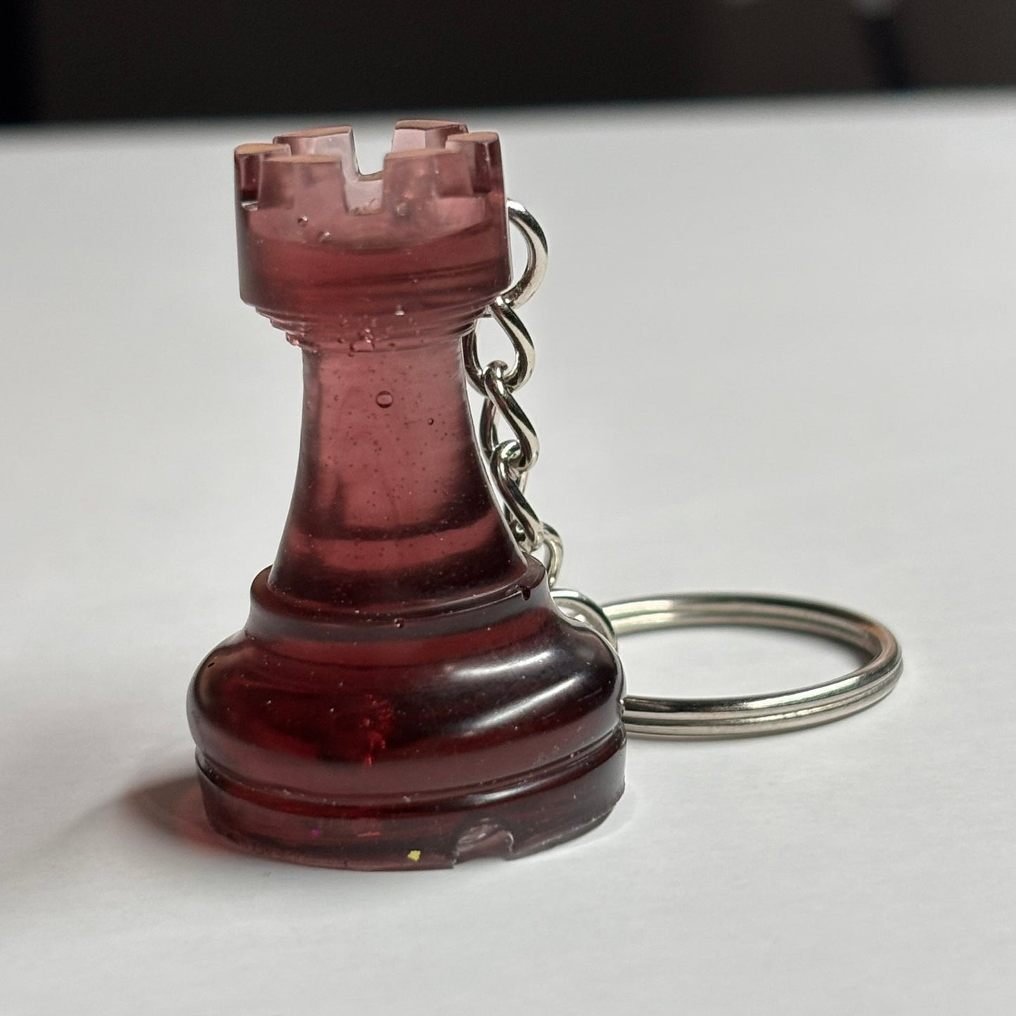 Translucent Violet Rook - Handmade Resin Keychain