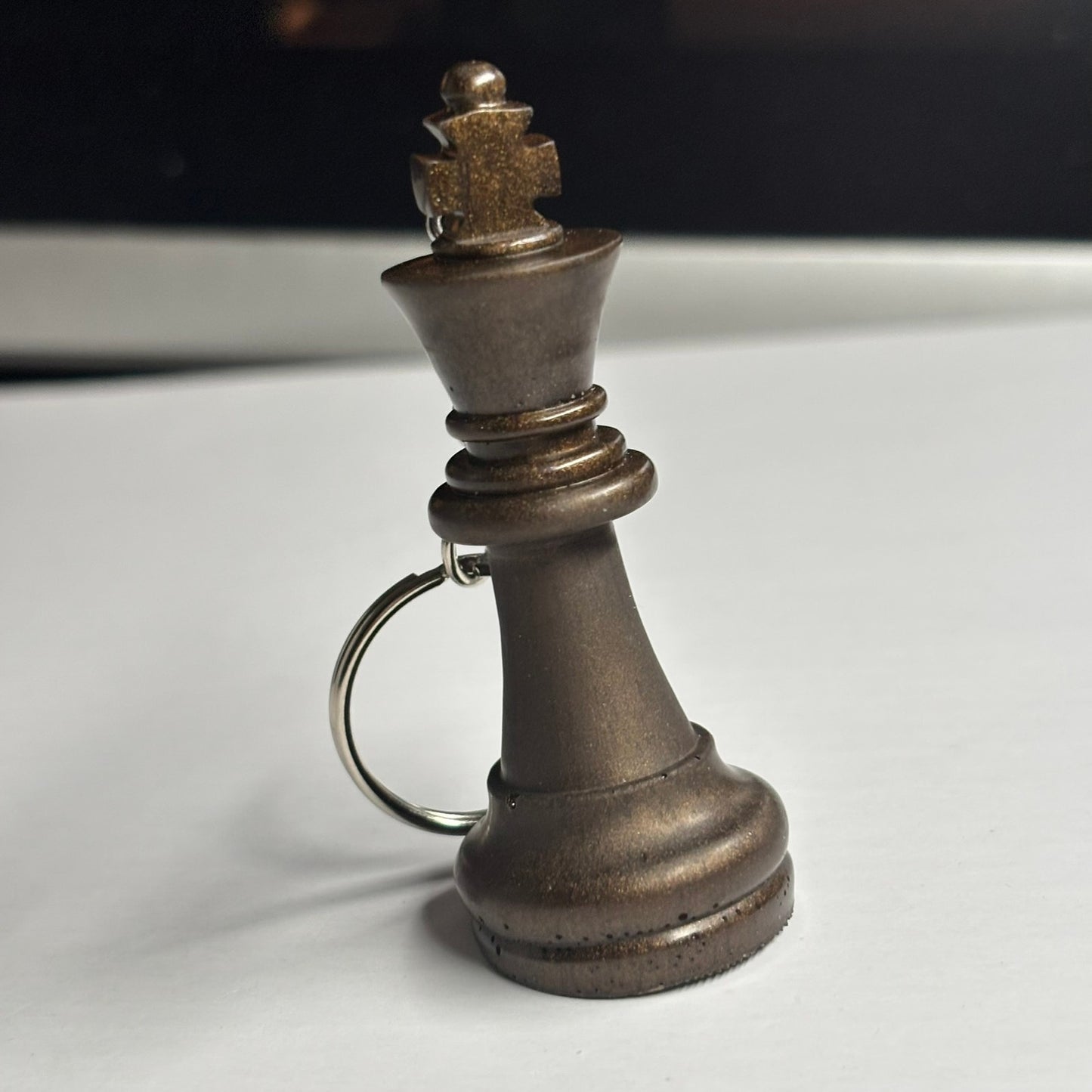 Solid Brown King - Handmade Resin Keychain