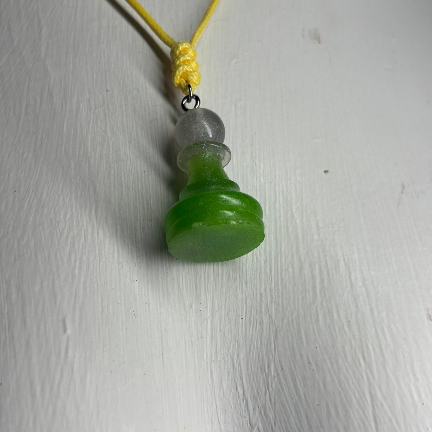 Vintage Green - Handmade Resin Chess Necklace
