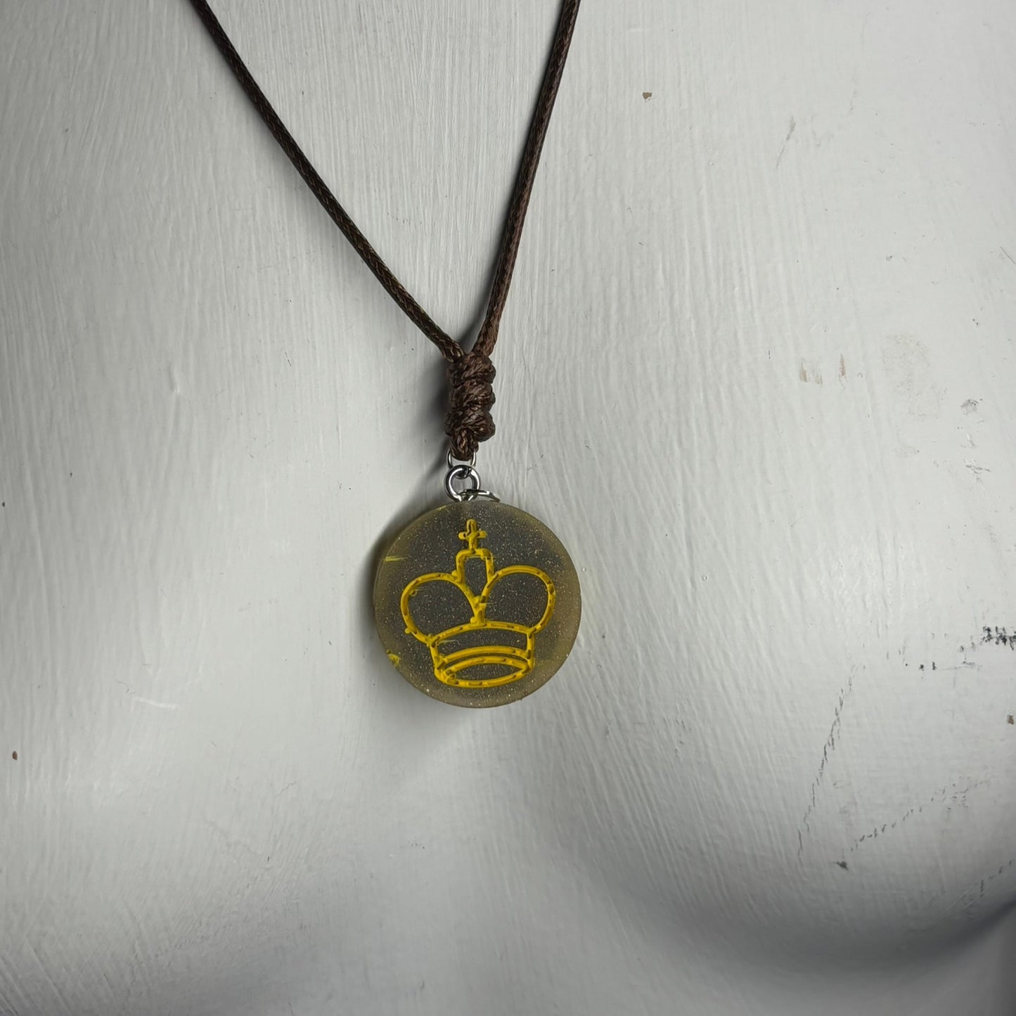 Dark Green King - Handmade Resin Chess Necklace