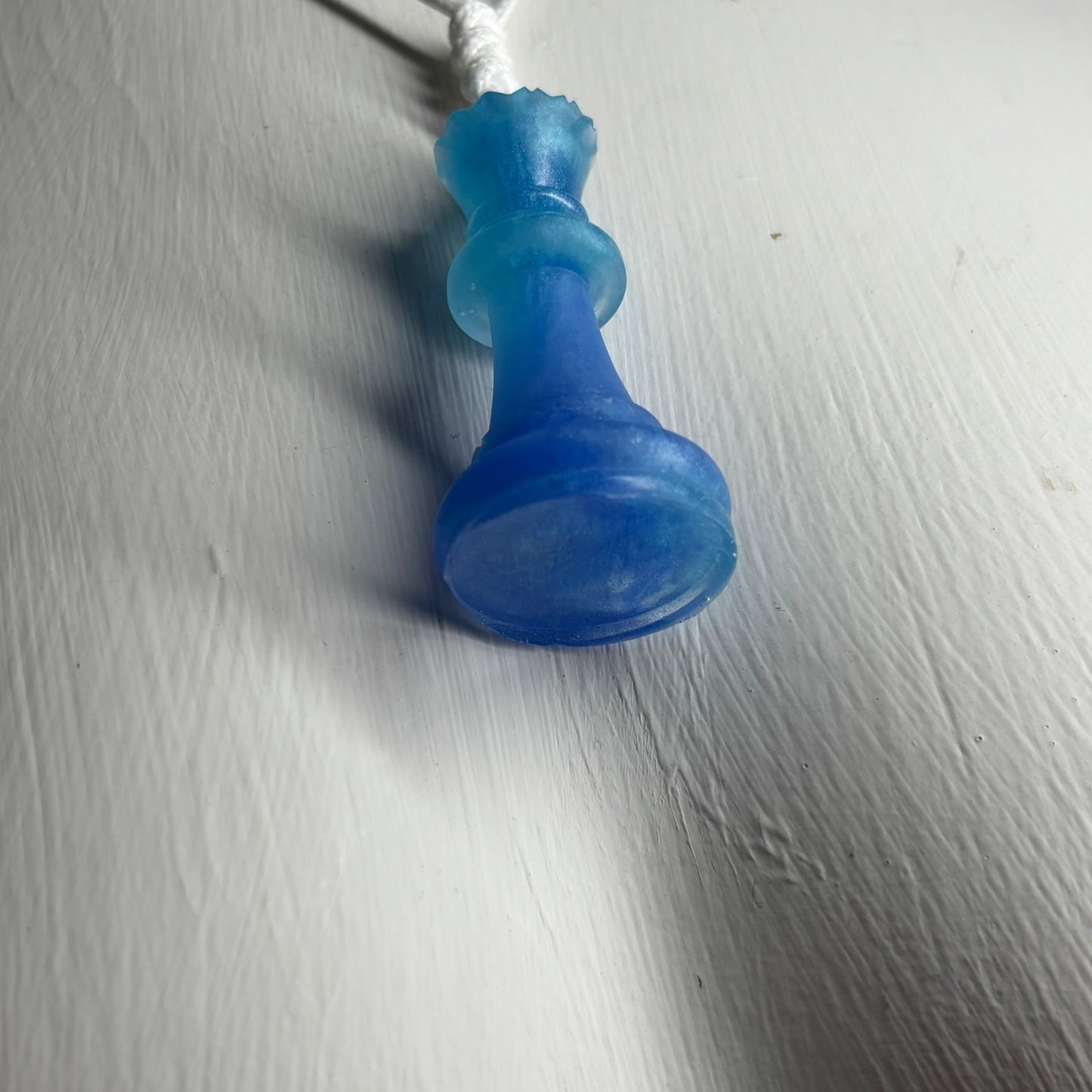 Shinning Blue Queen - Handmade Resin Chess Necklace