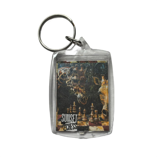 Giraffes - Chess  Photo Keychain