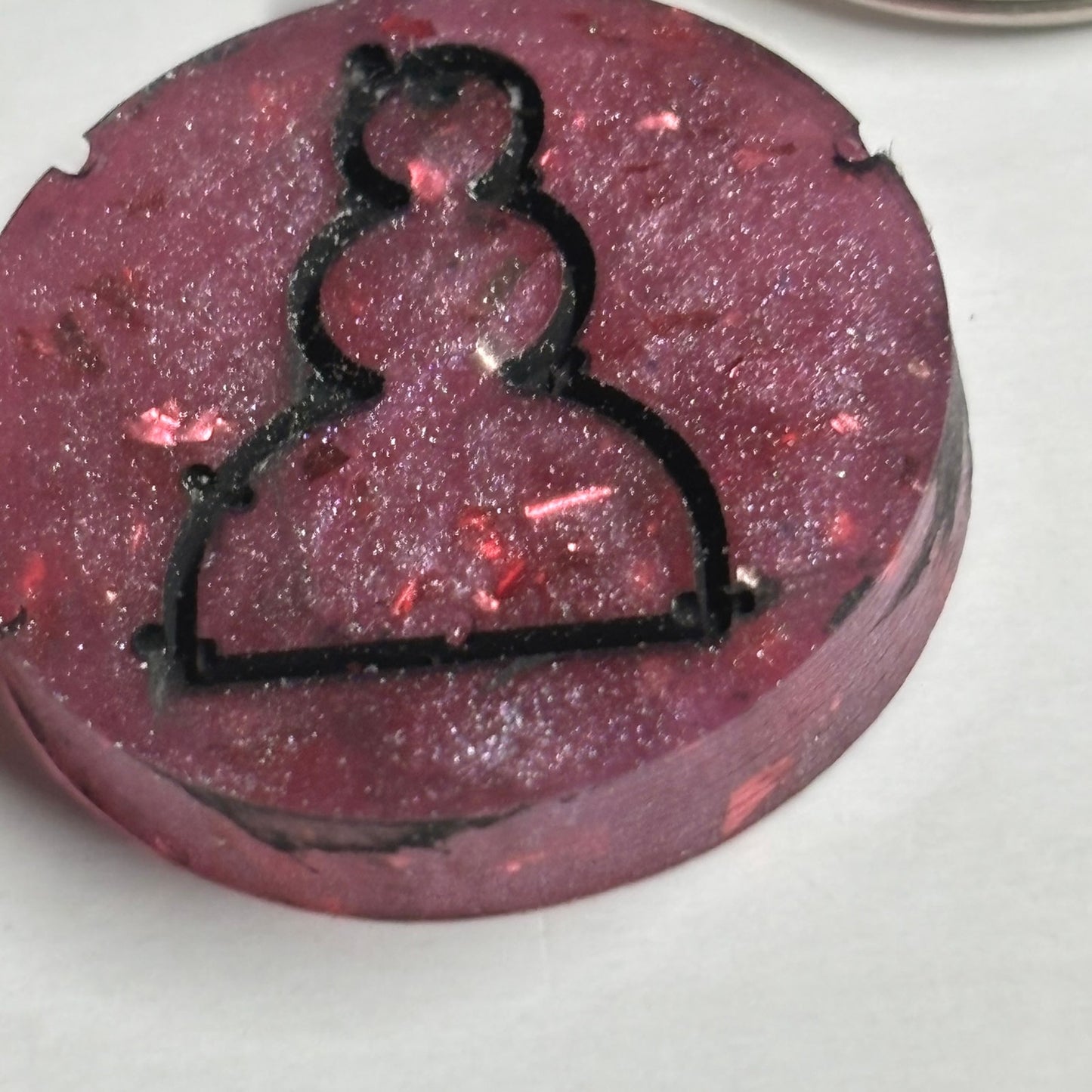 Rose Pink Pawn - Handmade Resin Keychain - Flat Edition