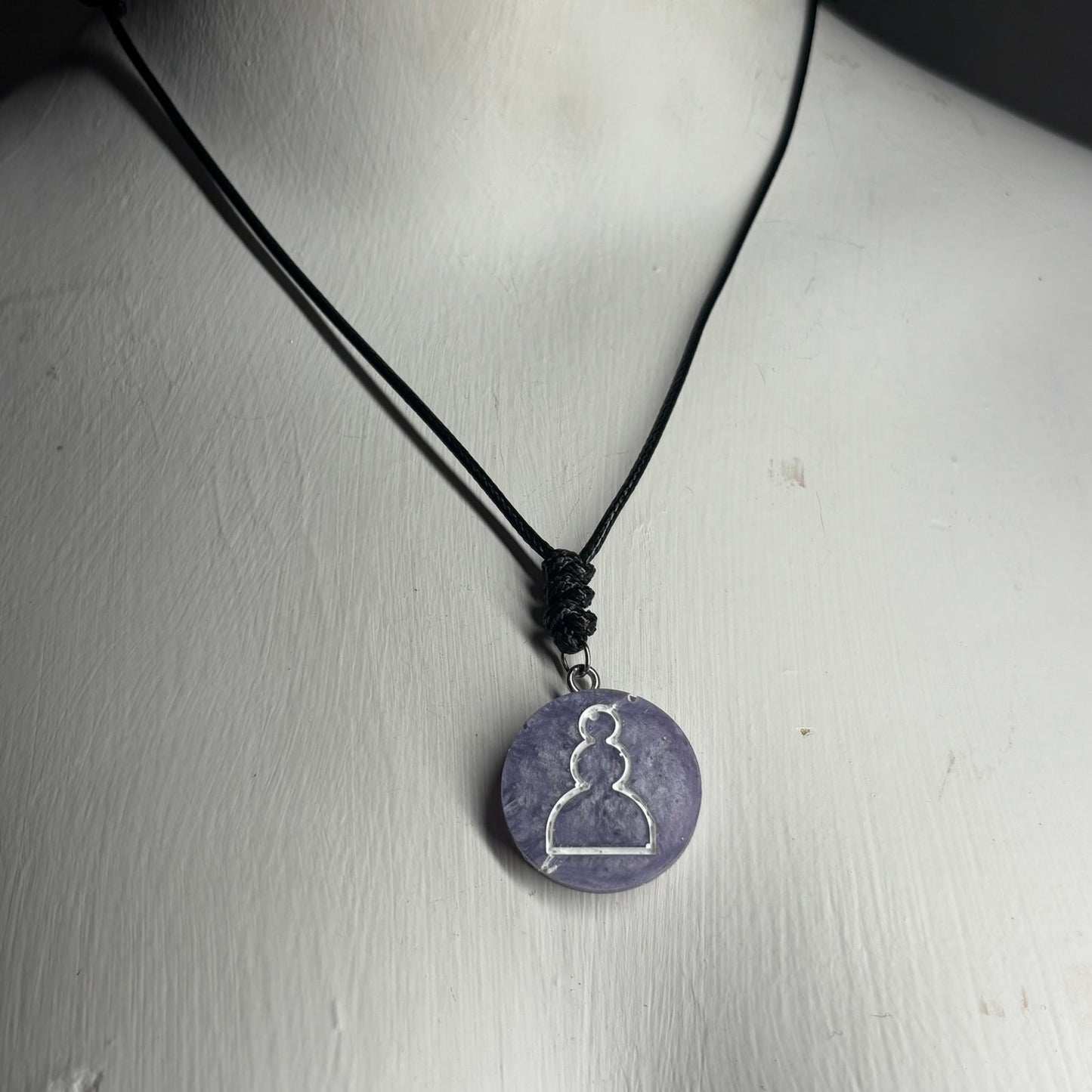 Purple Pawn - Handmade Resin Chess Necklace