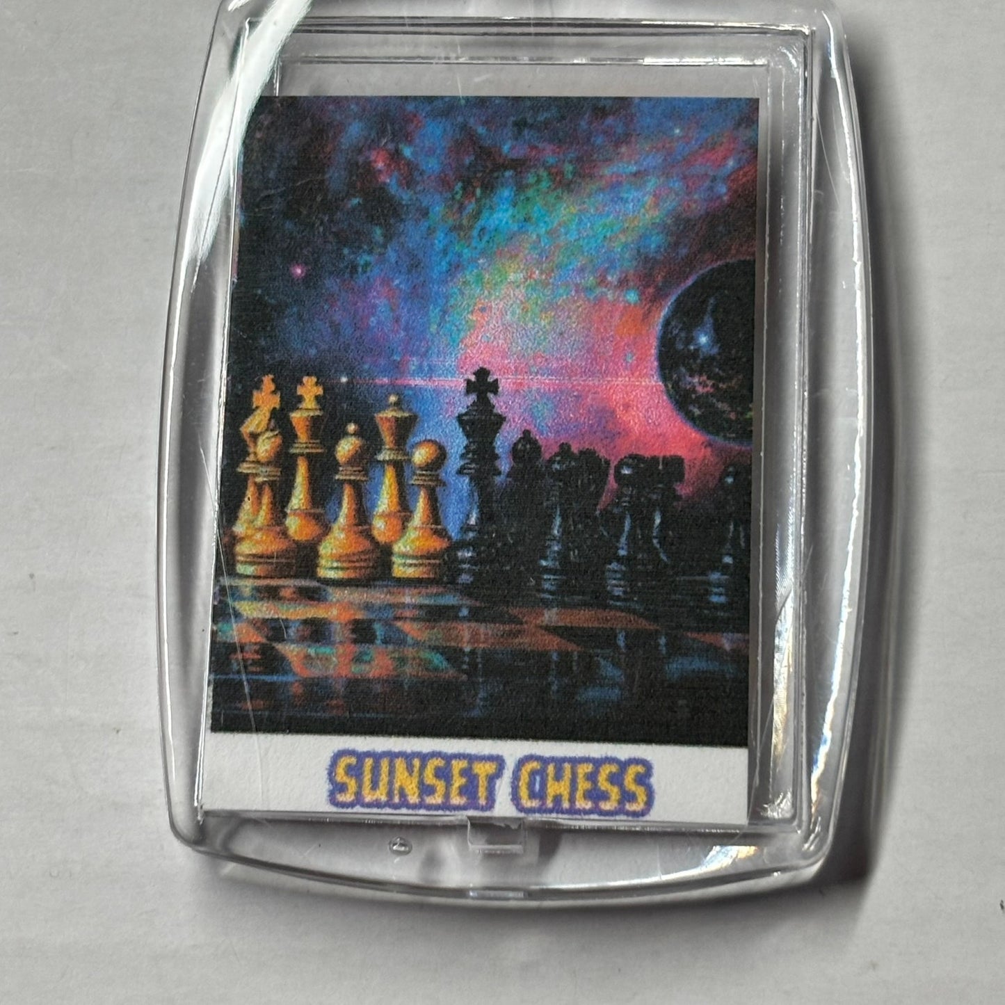 Space Encounter - Chess  Photo Keychain