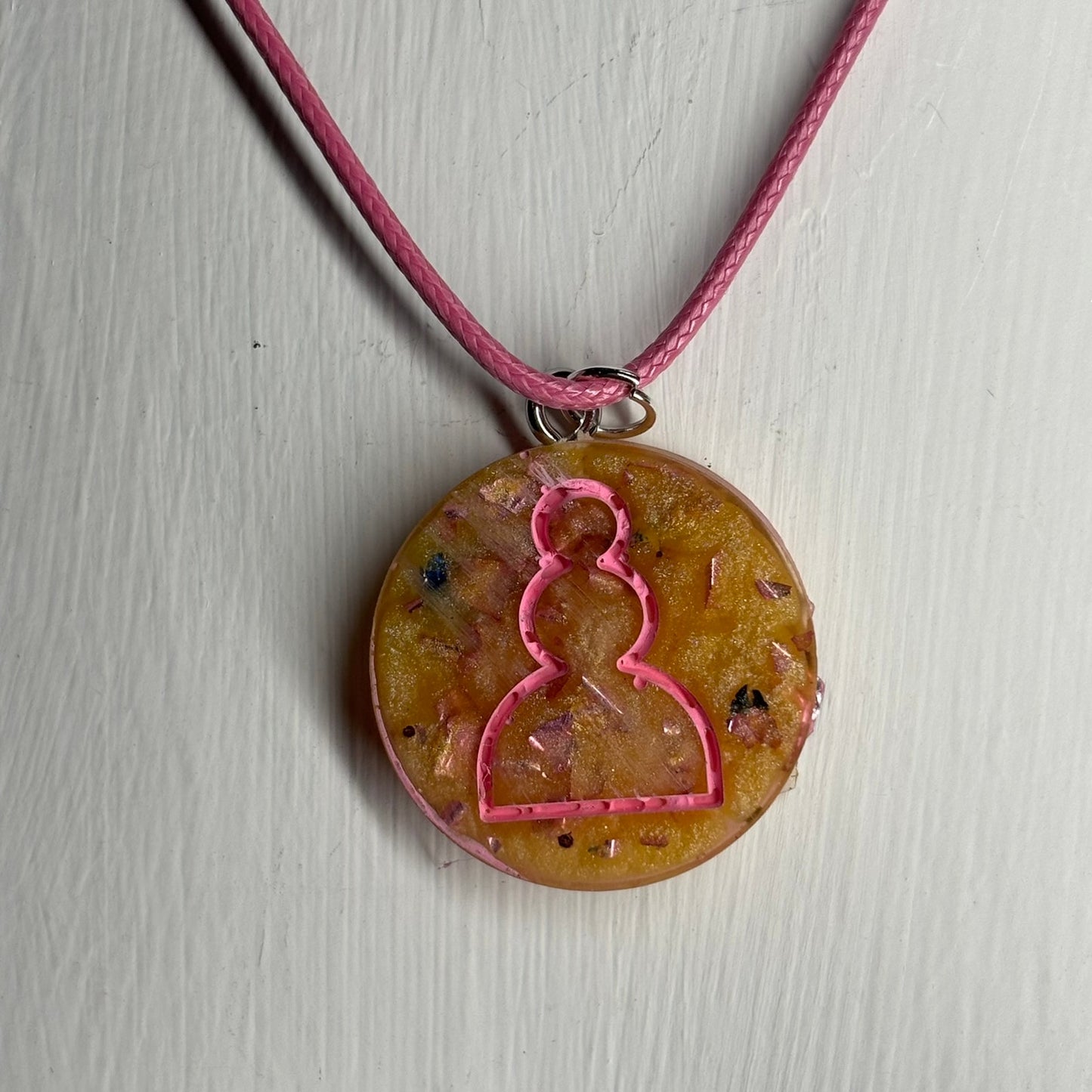 Banana Pink Pawn - Handmade Resin Chess Necklace