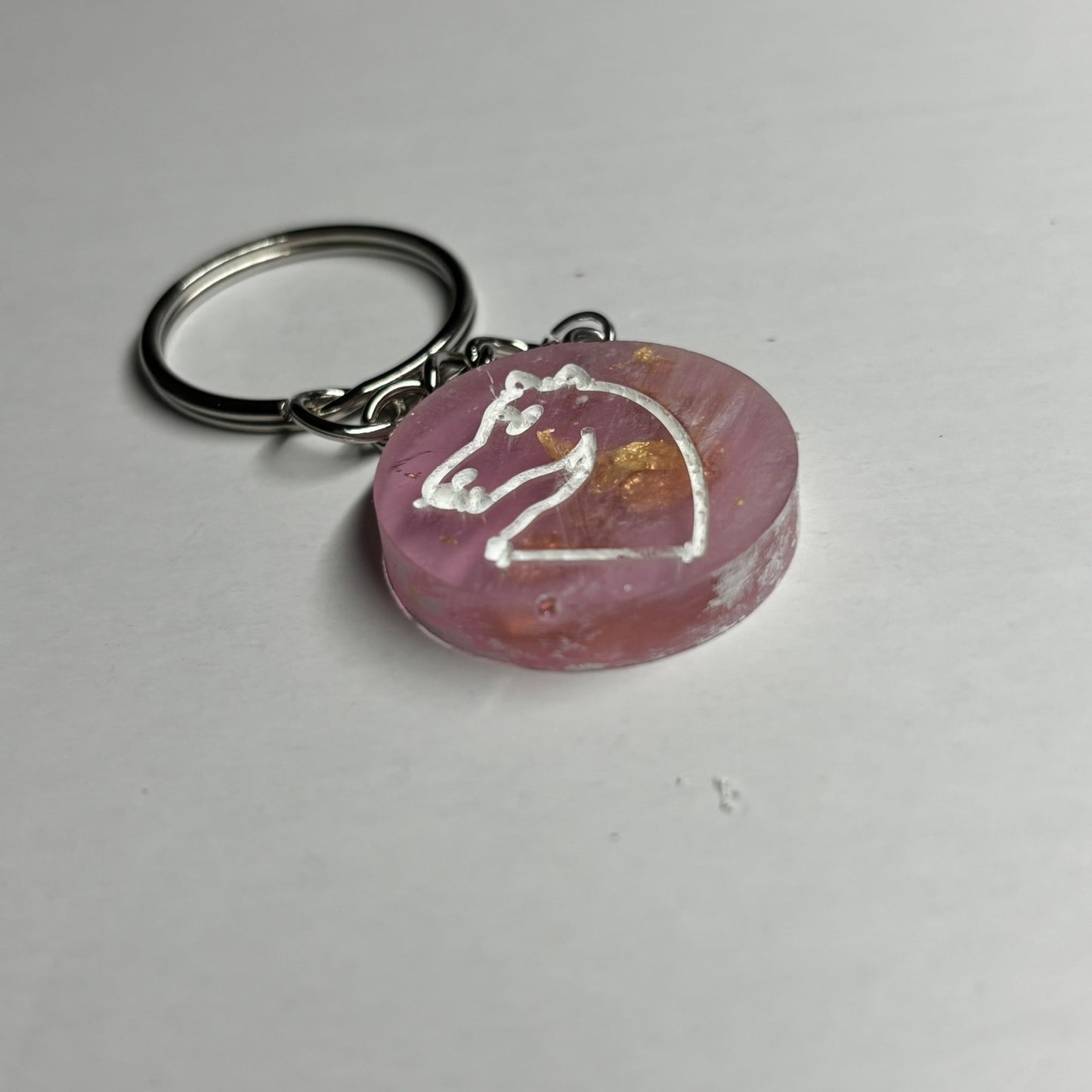 Pretty Pink Knight - Handmade Resin Keychain