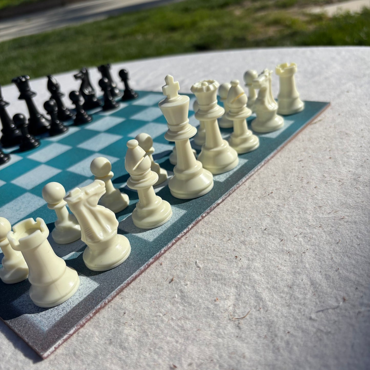 Aqua Green - Painted Chess Set