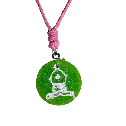 Green Bishop - Handmade Resin Chess Necklace