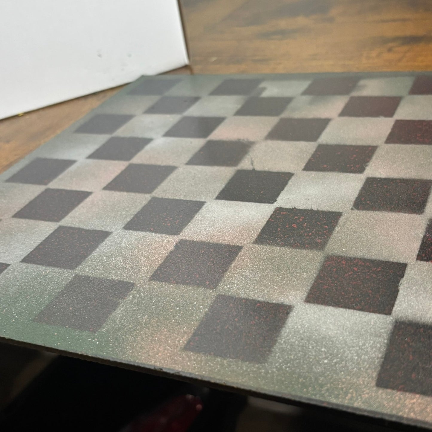 Fading Green - Painted Chess Board