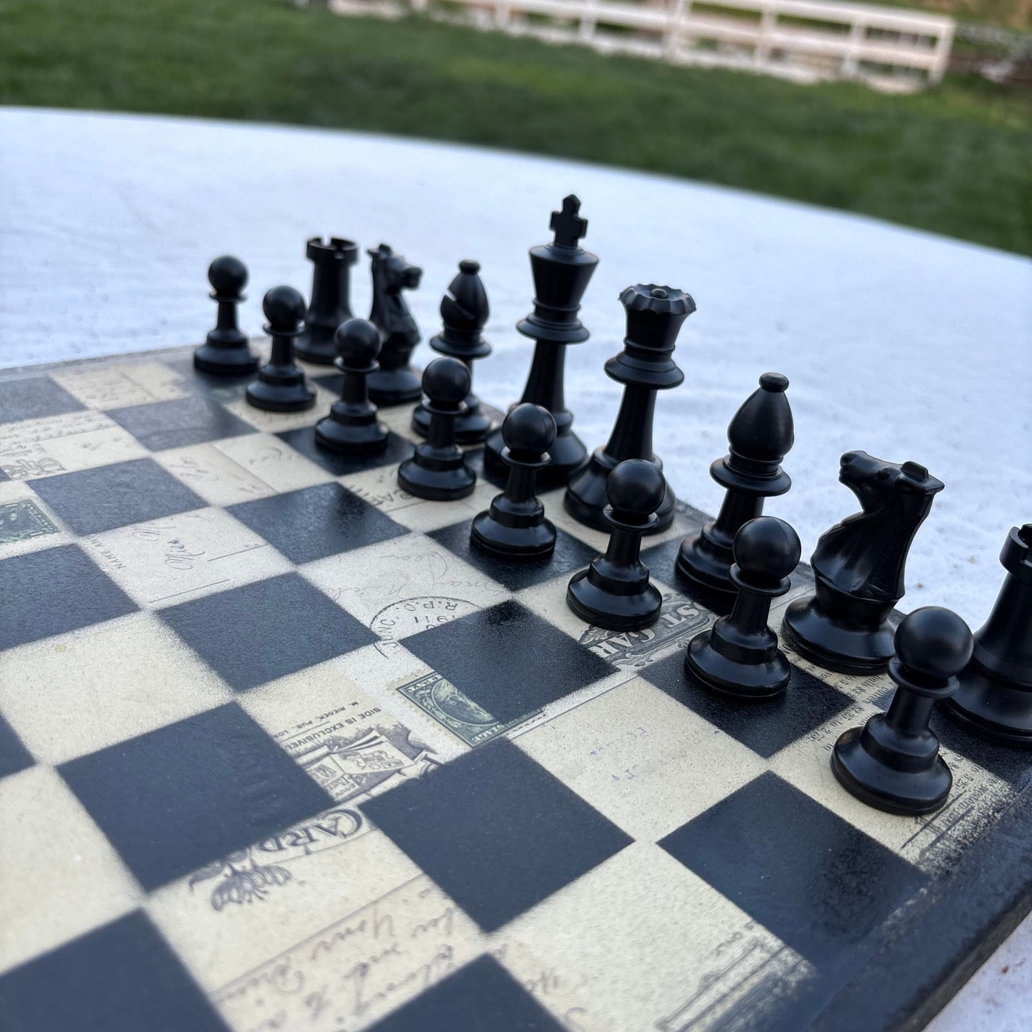 Old School Vintage - Scrapbook Chess Set